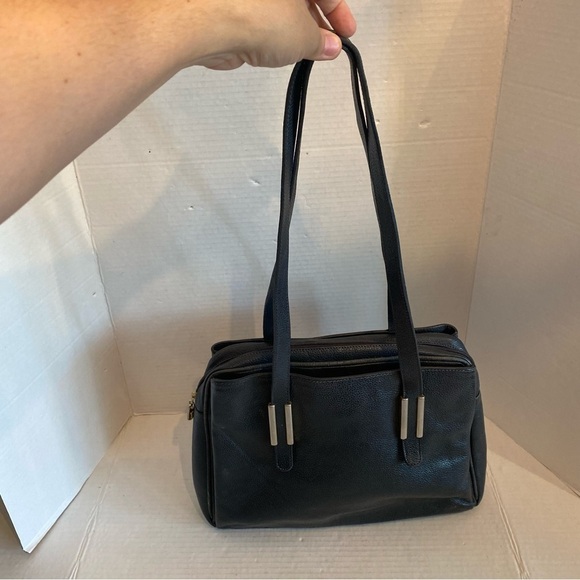 Francesco Biasia Vintage Black Italian Leather Handbag - Picture 8 of 16